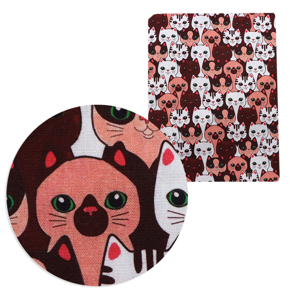 50*145cm Cat Patchwork Printed 100% Cotton Fabric for Tissue Kids Home Textile for Sewing Quilting Fat Quarters,c4192