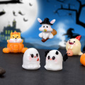 5Pcs/lot Halloween Small Ornaments Fairy Garden Miniature Figurines DIY Micro Landscape Decoration Ghost Bat Pumpkin Resin Craft