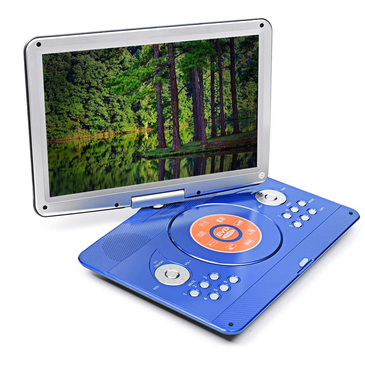 14 inch Portable DVD Player Rotatable Screen Multi Media DVD for Game TV Function Support MP3 MP4 VCD CD Player for Home and Car