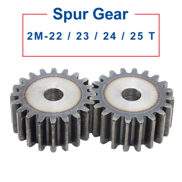 1 Piece spur Gear 2M22/23/24/25T rough Hole 10mm motor gear 45#carbon steel Material High Quality pinion gear Total Height 20mm