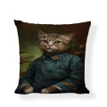 Promotion Anthropomorphic Dog Pillowcase Cat Military Uniform Earl Clothing Sofa Bedroom Car Home Decoration Cushion Cover