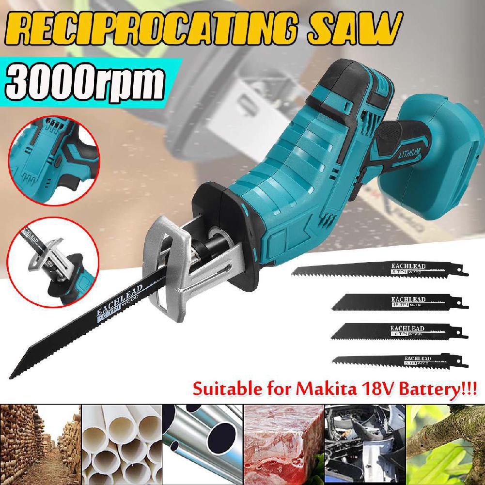 Cordless Reciprocating Saw Adjustable Speed Electric Saw Saber Saw Portable Electric Saw for Wood Metal Cutting