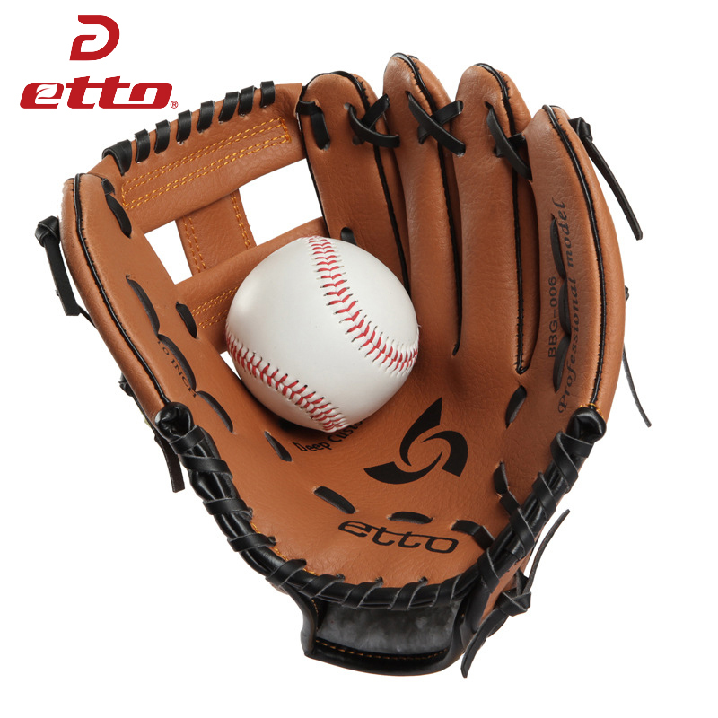 Etto Quality 10/11 Inches Men Professional Baseball Glove PVC Left Hand Softball Training Pitcher Glove Kids For Match HOB004Z