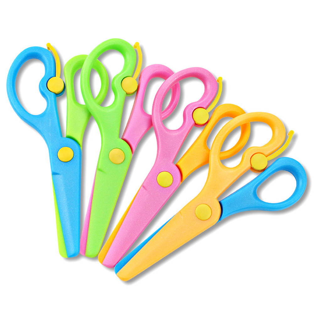 Mixed Candy Color Safety Scissors DIY Paper Cutting Card Making Tool Safety Scissors for Kids Student Stationery Art Tools