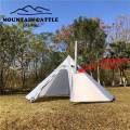 Ultralight Camping Teepee 3-4Person Big Pyramid Tent Backpacking Tent with Chimney Hole Awnings Shelter for Birdwatching Cooking