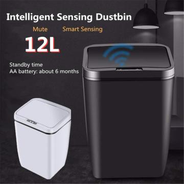 12L Home Intelligent Trash Can Automatic Sensor Dustbin Smart Sensor Electric Waste Bins PP Plastic Eco-Friendly Dustbin Househo