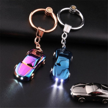 Car KeyChain Car Shape Keyring With Led Light Key Ring Holder Key Chain Keyring Pendant Key Holder Car Accessories