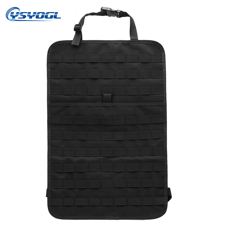 Military Fan Tactical Car Molle Cushion Car Seat Back Organizer Storage Bag Outdoor Camping Travel Cover Universal For All Cars