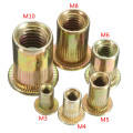 10PCS/set M3 M4 M5 M6 Carbon steel Rivet Nuts Flat Head Rivet Nuts Set Nuts Insert Riveting