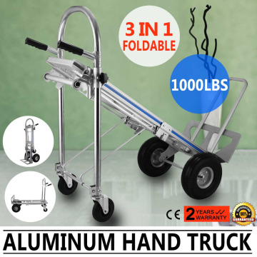 3-in-1 Aluminum Hand Truck Foldable Dolly Cart 1000 lb Capacity New Converts Regular Dolly Stair Climber