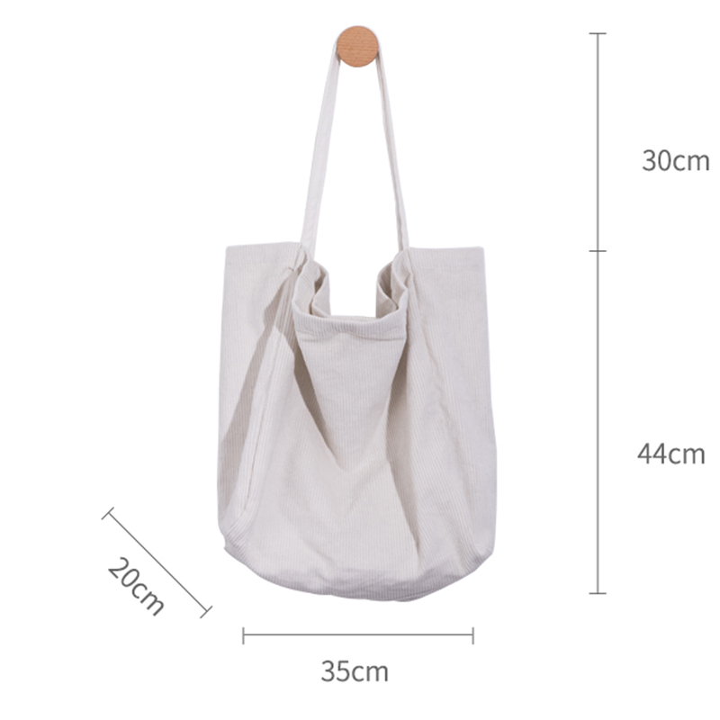 MABULA Foldable Corduroy Shopping Bag Large Casual Eco friendly Reusable Grocery Tote Handbag Lightweight Shoulder Bags