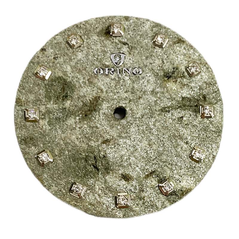 rock stone dial for watch with diamond indexes