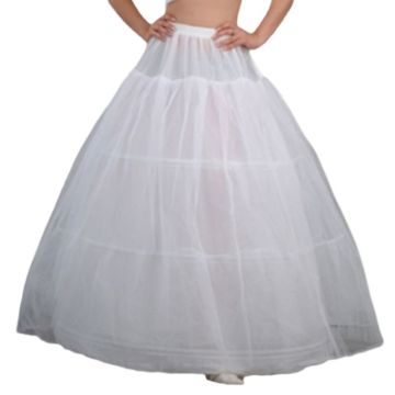 Womens Bridal 3 Hoops Maxi-Length Petticoat Drawstring Waistband Multi-Layer Ball Gown Wedding Dress Bustle Crinoline Underskirt