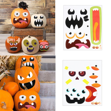 Halloween Pumpkin Stickers expression shape paper sticker Self-adhesive Halloween stickers pumpkin decor Halloween party supply