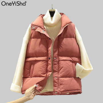 Winter Women Sleeveless Vest Veats Mandarin Collar Autumn Cotton Sleeveless Waistcoat 2020 Female Warm Down Cotton Padded Jacket