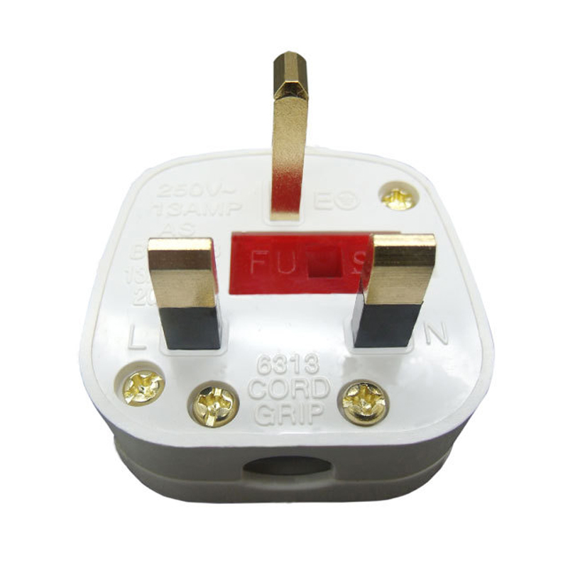 White Removable AU UK Fused Adaptor Wiring Plug Australia British Cable Connector Power Cord Convert Plug with Switch 10A 13A
