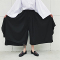 Vintage Men Pants Elastic Casual Baggy Hakama Pants Hip-hop Men Gypsy Cotton Linen Wide-legged Loose Pants Drawstring Hiphop