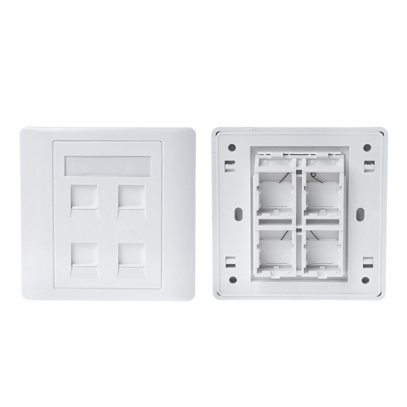 86 Type White Faceplate Wall Plate Socket Dual Ports Network LAN Telephone Panel RJ45 Plug