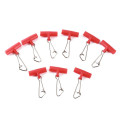 10pcs/set Fishing Sinker Slip Clips Blue Red Plastic Head Swivel With Hooked Snap Fishing Weight Slide Accessories