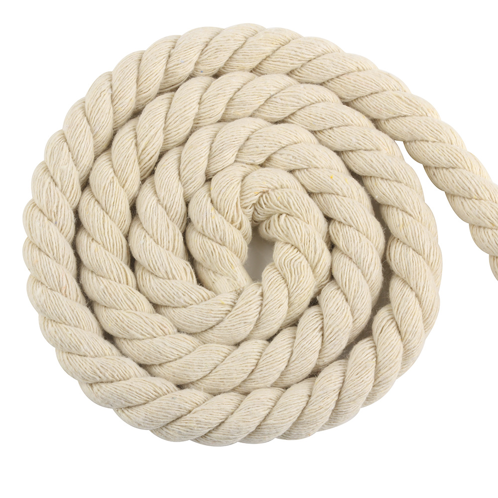 5/10M 6MM/8MM/10MM/12MM 3 Shares Twisted 100% Cotton Cords Twisted Cotton Rope for Bag Home Decor DIY Home Textile Accessories