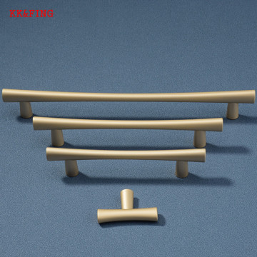 KK&FING Modern Simple Champagne Gold Cabinet Handles Drawer Knobs Kitchen Cupboard Wardrobe Door Pulls Fashion Furniture Handle