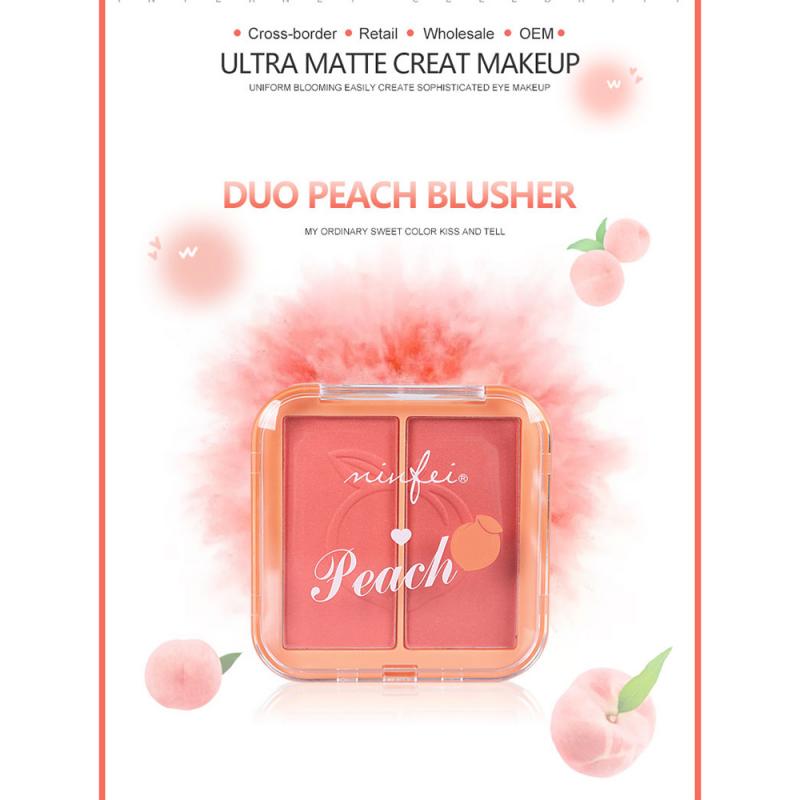 4 Style Two-tone/set Peach Series Natural Blush Palette Rouge Eye Shadow Box Long Lasting Waterproof Sweat-proof Cosmetics TSLM1