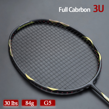 Offensive Tyle Hard Rod Full Carbon Fiber Strung Badminton Racket Light Weight 3U 85G G5 Professional Racquet With Bags Speed