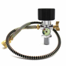 Acecare PCP Air Fill Adapter Valve Air Filling Station Refill Adapter with 30mpa Gauge 50cm Spring Wrapped Hose M18x1.5