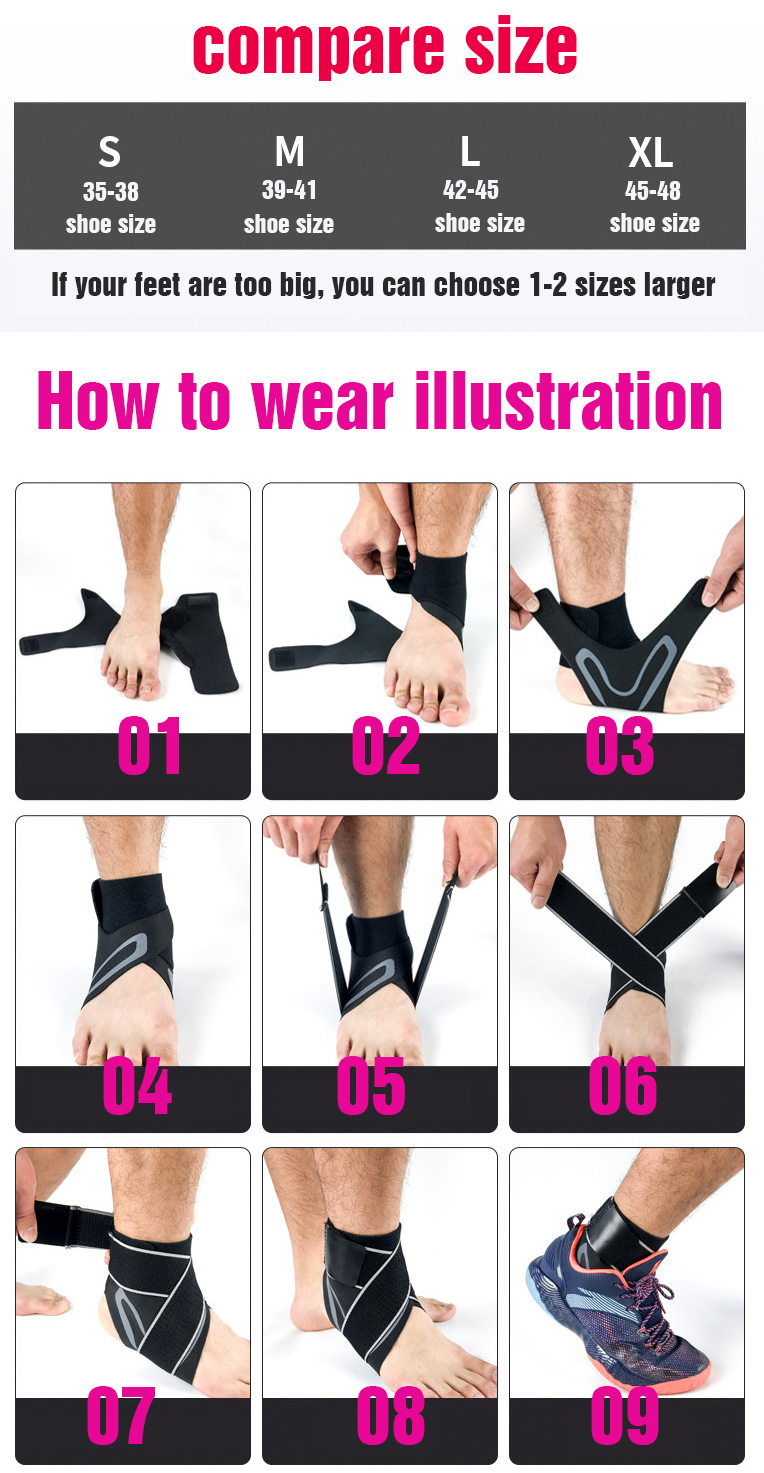 1pcs Sport Ankle Support Elastic High Protect Sports Ankle Equipment Safety Running Basketball Ankle Brace Support