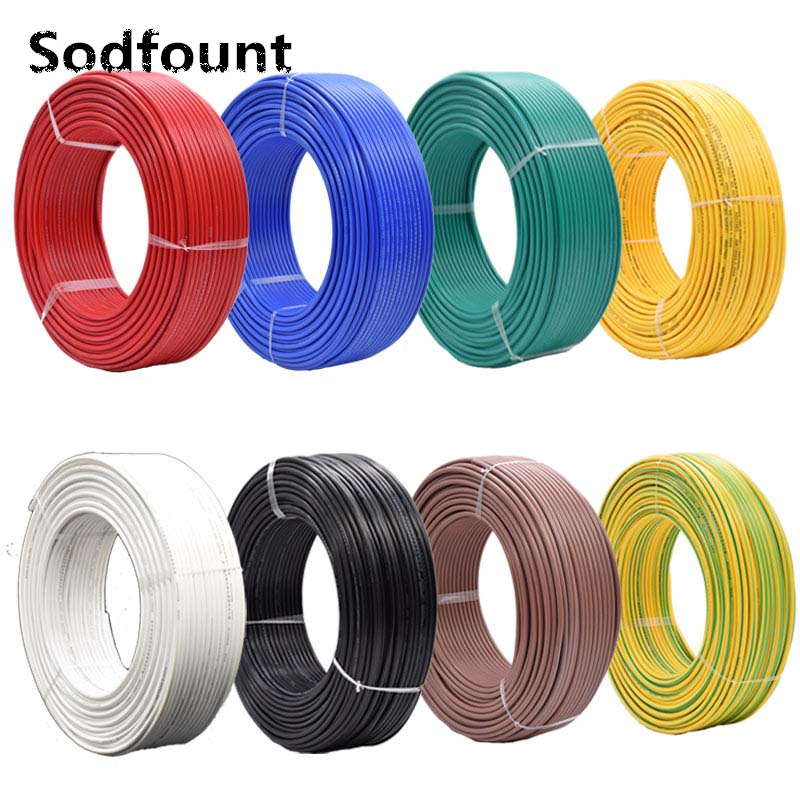 100 meters/lot RV wire 0.3-0.5mm Square Multi-strand Flexible Stranded Cord Electrical and Electronic Equipment Copper Wire DIY
