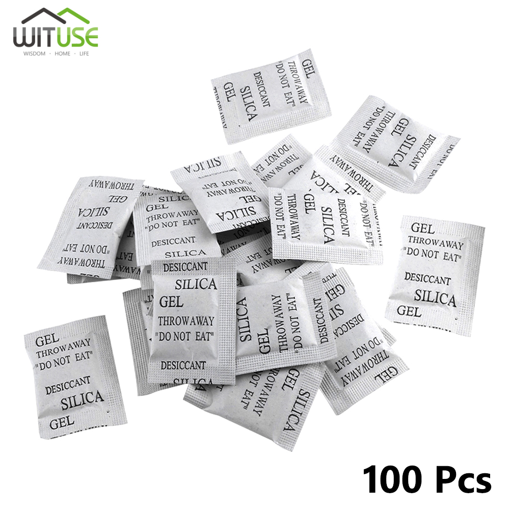 200 Packs Non-Toxic Silica Gel Desiccant 1g Moisture Damp Absorber Dehumidifier Bags For Room Kitchen Home Use