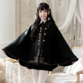 Japanese Anime Girl Autumn/winter Cool Night Earl Handsome Embroidered Dovetail Cape Thickened Coat Lolita Cloak Loli Top