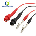 CC718 10pcs Alligator Clip with 4mm jack for test pin,red and black Alligator Cable Clip