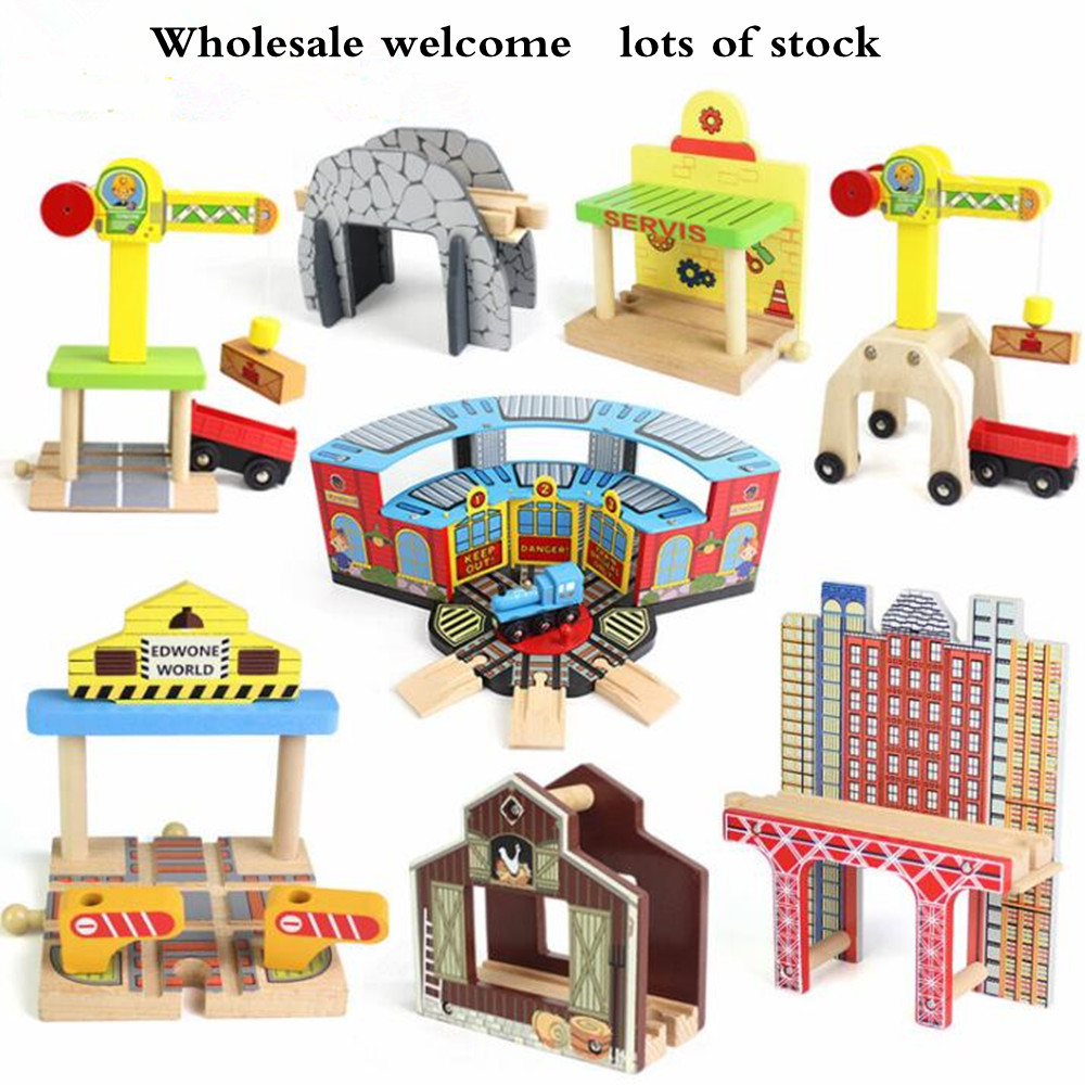 Wooden Track Parts Beech Wood Railway Train Track Accessories Fit for Thomas Biro Wooden Tracks Toys for Children Gifts