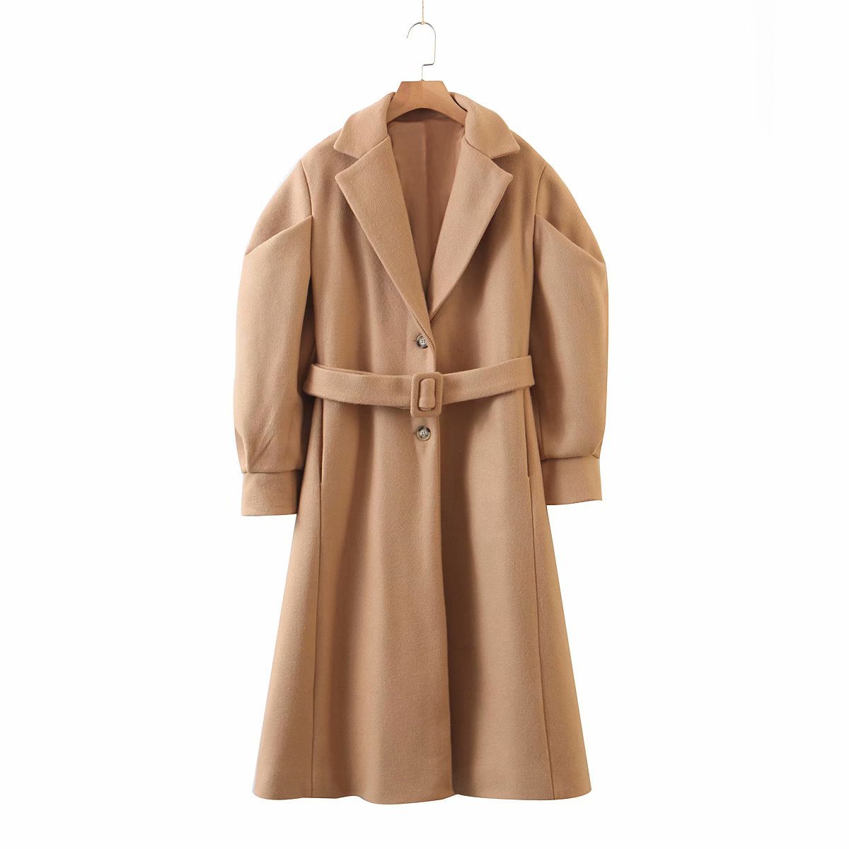 Autumn Winter new Women's Trench Coat Belted Long Warm Wool Jackets Fashion Ladies Oversize High Quality Outerwear 2020