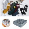 Bamboo Charcoal Non-woven Fabric Foldable Storage Box Socks Organizer Underwear Bra Drawer Panties Necktie Case V0G5