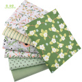 Chainho,7pcs,Green Floral Series,Print Twill Cotton Fabric,Patchwork Cloth For DIY Sewing Quilting Baby&Child's Material,40x50cm