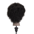 100% Real Human Hair Afro Training Head Hairdressing Practice Mannequin and Clamp Head Dolls for Hairdressers Maniquin Head