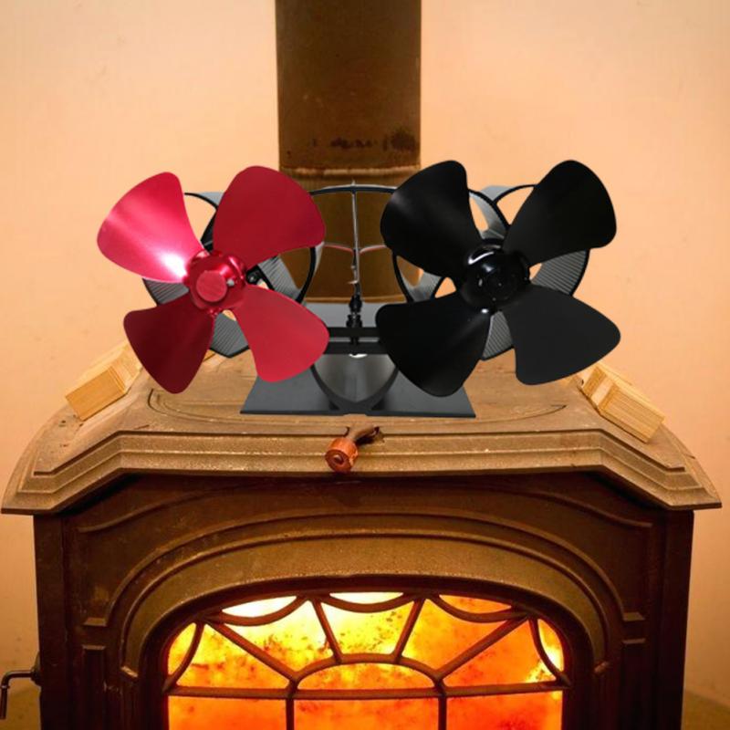 Wood Stove Fan 4/8 Blades One/Twin Motors Heat Powered Eco Stove Fan Fuel Cost Saving for Gas Coal Pellet Home Wood Warm