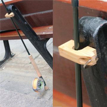 4pcs Wooden Fly Fishing Rod Rack Holder Magnetic Rod Guard Transport System Portable Lightweight Fishing Rod Rack