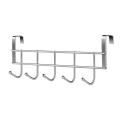 Over The Door 5 Hooks Home Bathroom Organizer Rack Clothes Coat Towel Hanger Stainless Steel Good Load-Bearing Wrought 24.5x9cm