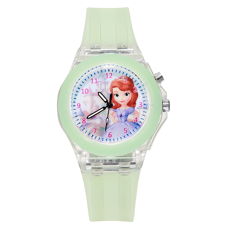 New Disney Frozen Princess Pattern Children Watch Toys Fashion Crystal Cartoon Leather Quartz Wristwatch for Girls Kids Toy Gift