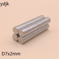100PCS/LOT Neodymium magnet 7*2 disc rare earth magnet 7x2 N35 strong mm NdFeB magnet 7 x 2 magnetic material 7x2