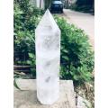 26cm big size crystal stone white clear quartz stones and crystals obelisk wand pointhealing home&office decor provide energy