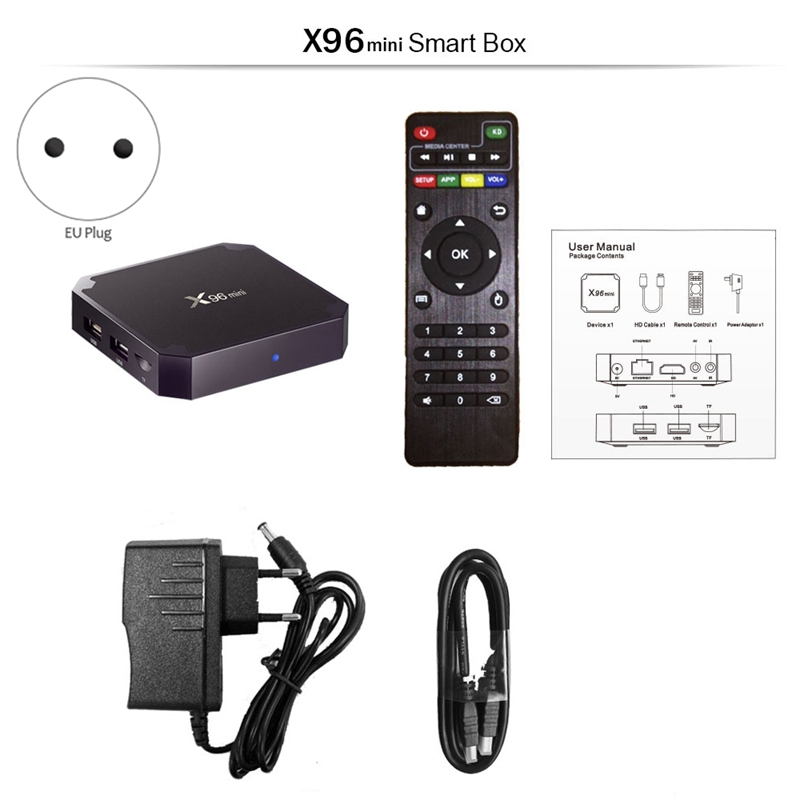 X96 Mini Smart TV Set Top Box Wifi 2G/16G Support Iptv with Smart Tv M3U Enigma2 PC Linux EU Plug