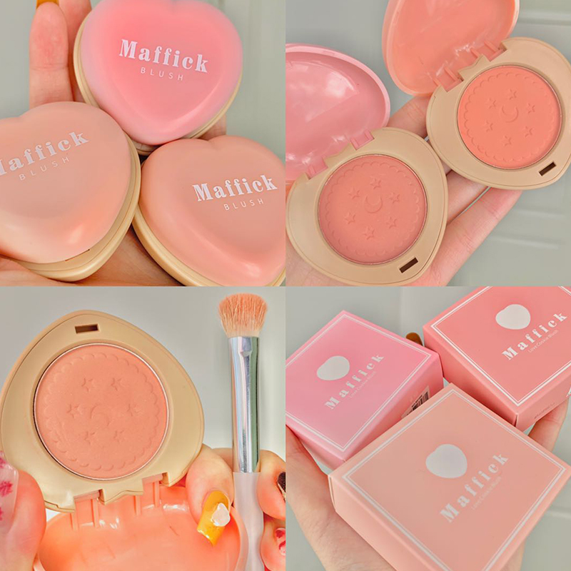 Heart Shape Face Blusher Powder Makeup Cheek Blusher Powder Minerals Palettes Blusher Brush Palette Cream Natural Blush TSLM1