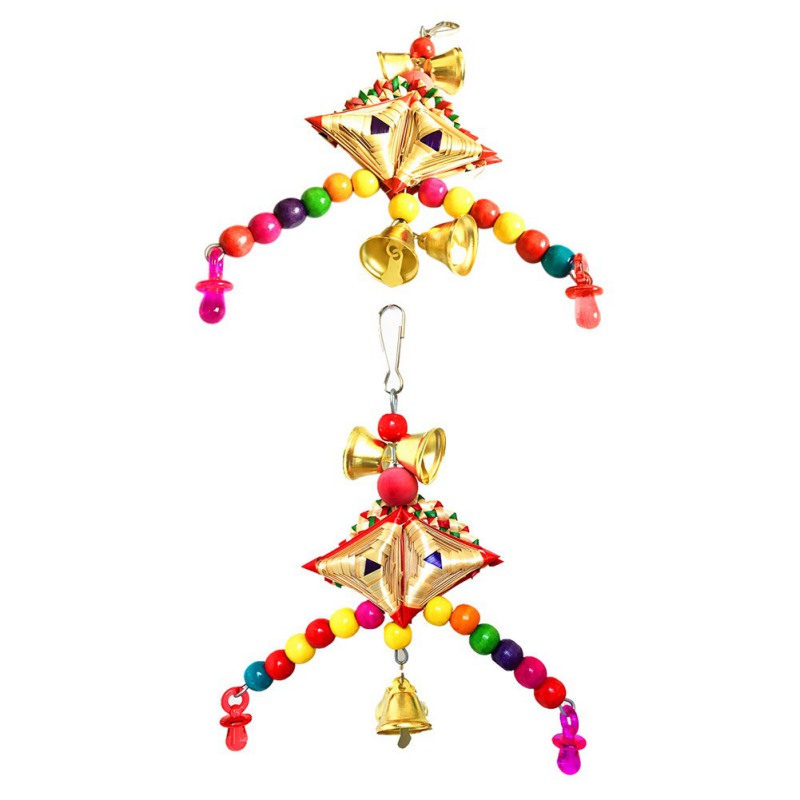 Parrots Bird Toys And Bird Accessories For Pet Toy Swing Stand Budgie Parakeet Cage Colorful Beads Bells Chew Swing Toys