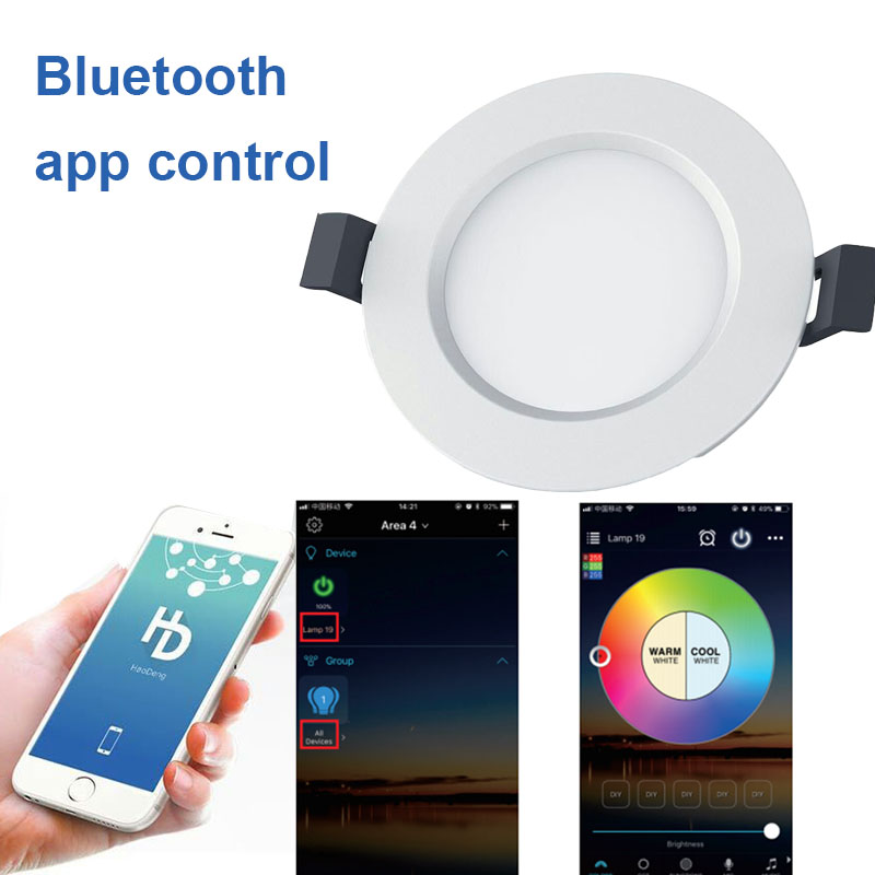 Smart Bulb Downlight Bluetooth LED Magic RGBW Home Lighting Lamp Color Change Dimmable Light Covers for Ceiling Lights