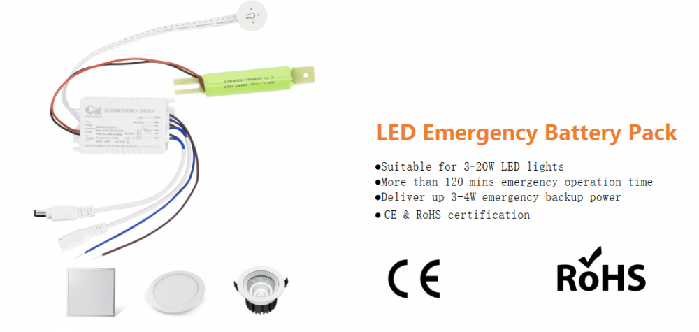 3-20W LED emergency battery pack