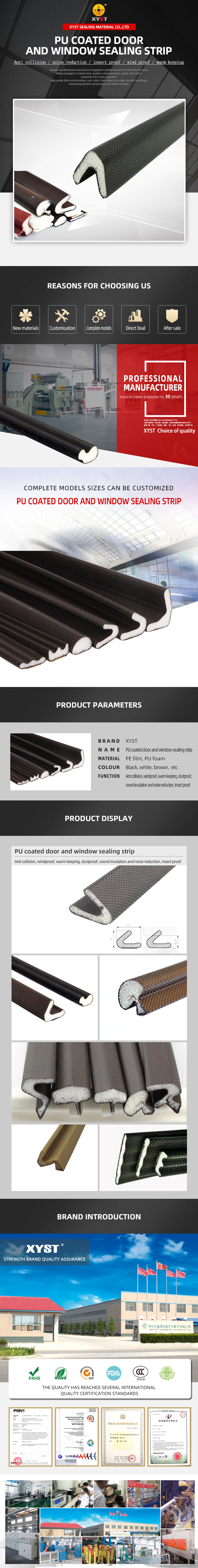 PU coated seal strip